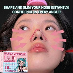 DELITOPIA 3D Magic Nose Lifting Patches — Instant, non surgical nose bridge shaper & wing slimmer stickers | 100% waterproof & sweatproof | Skin friendly medical grade adhesive | Perfect for wide & flat noses | Achieve an S line definition in just 3s