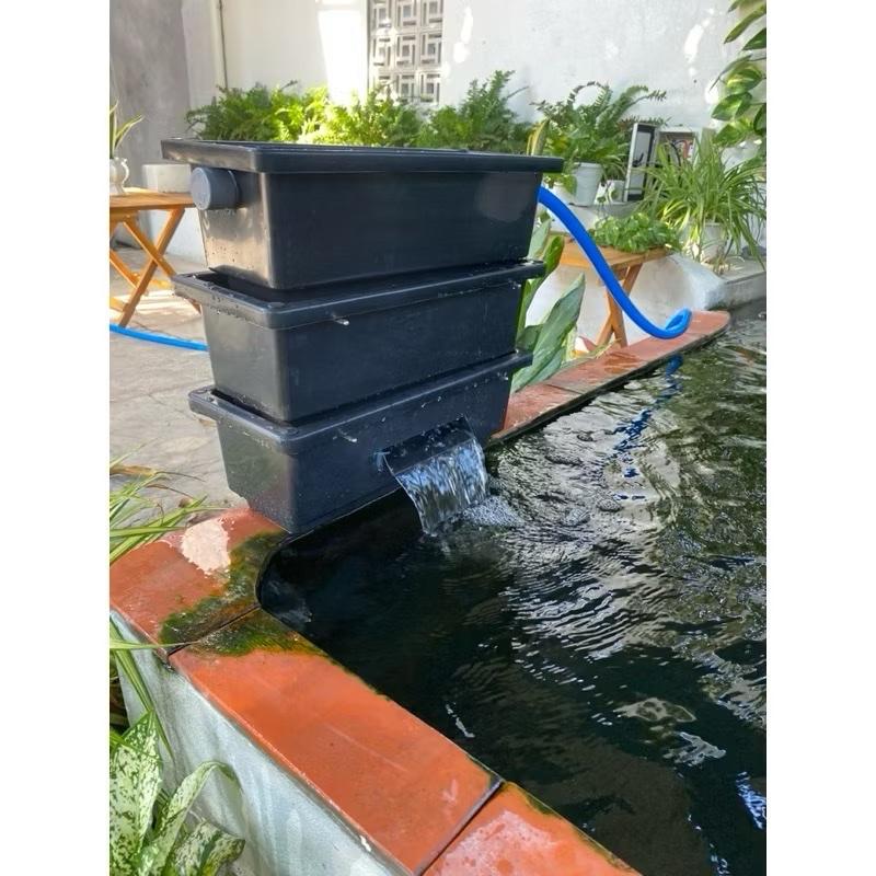 baki lọc hồ cá 1 bộ 3-4 tầng lọc tặng kèm ống mưa kt dài 48cm ngang 20cm cao 44cm
