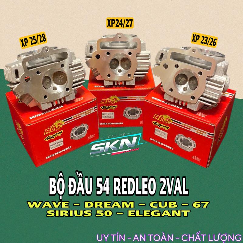 Bộ đầu REDLEO 54 2val cho xe Wave Dream Cub 67 Sirius 50 Elegant Xp 23/26-24/27-25/28 phụ kiện