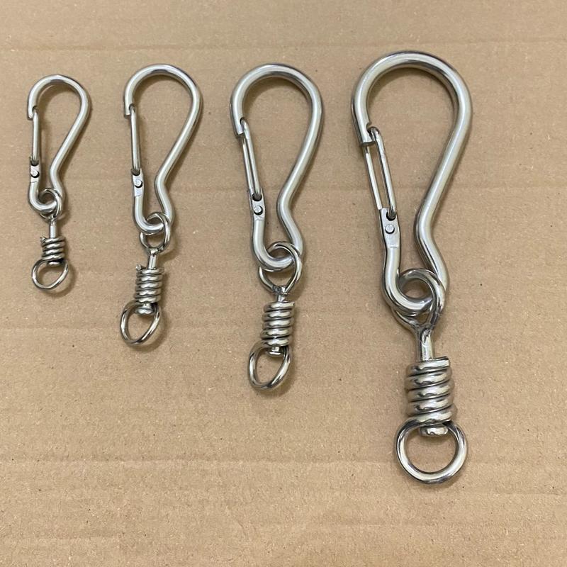 (1 cái) Móc xích inox có chống xoắn Móc khóa 4 size Inox 304 siêu cứng có thể dùng móc dây cáp hoặc móc xích chó