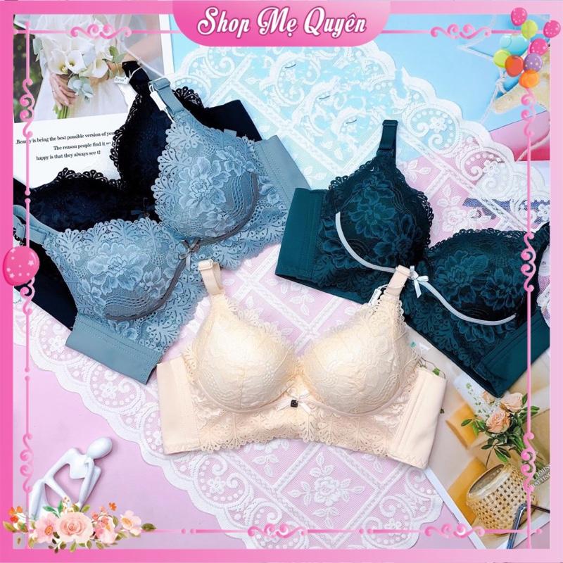 715- Áo Lót Ren Thái Đệm Hơi Mềm Nâng 5CM Bản Lưng To Che Khuyết Điểm Định Hình V1 Bra Nữ Women Top Đen