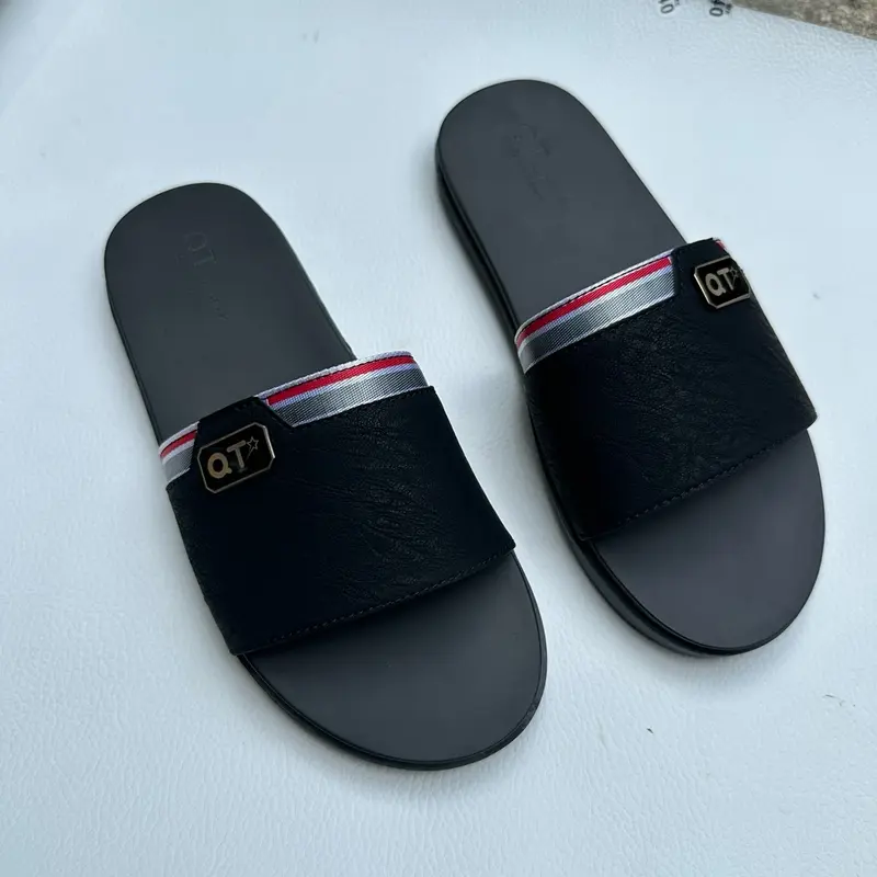 19. DÉP DA MÃ 19 QT LUXURY 1 BẢN KHÂU QUAI ĐẾ - Cao Su Đế Bằng Đồng Nam Slipper DéP 0