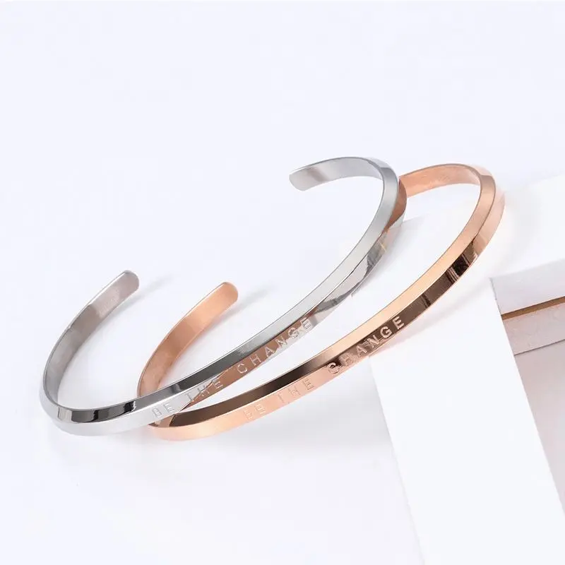 Vòng Tay Thép Titan Phong Cách Hàn Quốc, Thiết Kế Mở Đơn Giản, Thích Hợp Cho Nữ, Cặp Đôi, Bạn Gái Và Học Sinh, Vòng Tay Người Nổi Tiếng Trên Internet, Có Thể Được Khắc Chữ, Quà Tặng Cho Nam Phụ Kiện