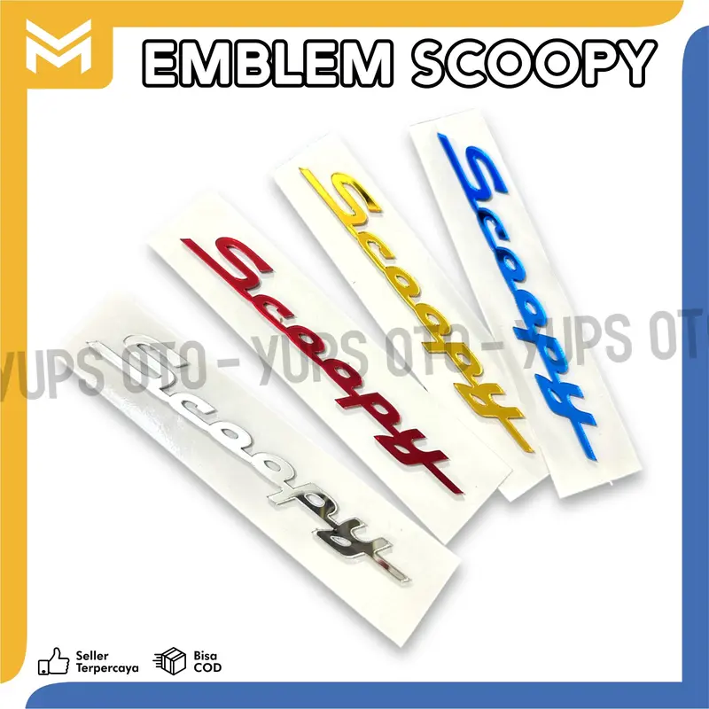 EMBLEM HONDA SCOOPY AKRILIK 3D / STICKER KACA TEMPEL LOGO SET SEPASANG KANAN KIRI EMBLEM SCOOPY LOGO ICON ANEKA WARNA ACRILYC GRADE A / STRIPING SCOOPY BODY LOGO SCOOPY AKRILIK TEBAL DECAL EMBLEM BADGE BODY STIKER LOGO 3D TIMBUL PNP Gold 0