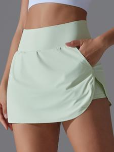 Falda pantalón deportiva de color sólido para mujer, cómoda y transpirable para tenis, ropa deportiva para damas para uso interior y exterior
