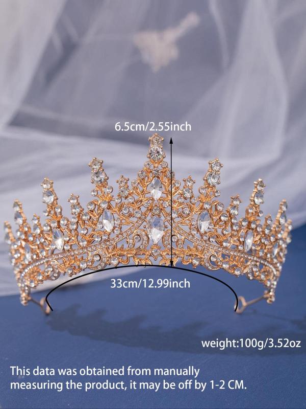 Wedding Crown Design for Women with Artificial Crystal, Rhinestone Princess Tiara for Women, Headband for Wedding Prom Bridal Party Costume 5
