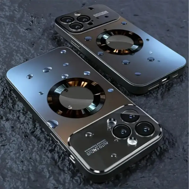 Magnetic Charging Phone Case with Camera Lens Protector, 1 Count Shockproof Phone Protective Cover, Phone Accessories for iPhone 11 12 13 14 15 16 Pro Max