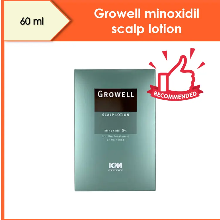 ICM Growell minoxidil scalp lotion 5% 60ml EXP Dec 2026