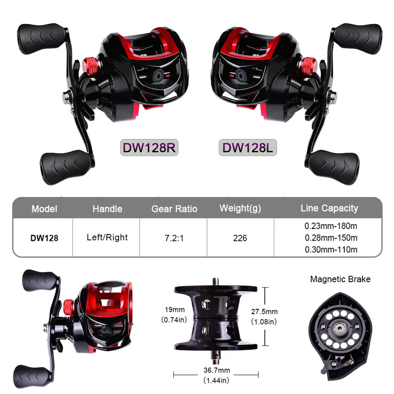Baitcasting  Panjang 1.68m / 1.8m / 1.98m Carbon Fiber Gear ratio: 7.2:1 19+1BB fishing reel BC REEL Fishing Rod Max Drag 8kg Joran Pancing Carbon Ultralight Lure Rod Bahan Serat Karbon Ultra Ringan Roda Laut Umpan 1