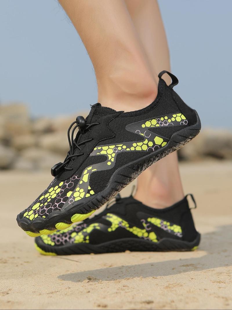 Product Introduction of Sporty Men's Colorblock Drawstring River Trekking Shoes, Lightweight Breathable Non-slip Water Shoes, Quick Drying Fishing Shoes,  Barefoot Shoes,  Outdoor Sports Shoes 2