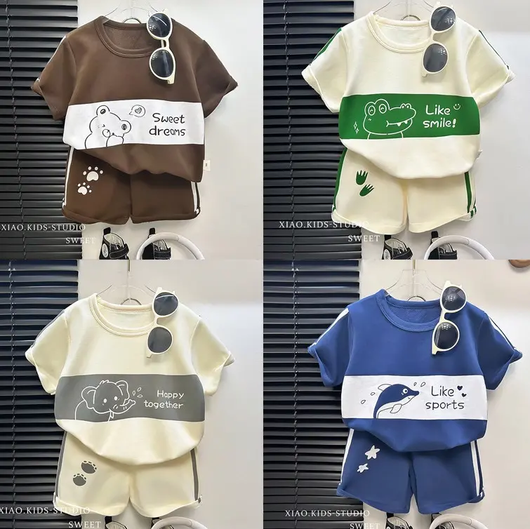 0-6yrs Baby kids terno for boy girl T-shirt w/shorts