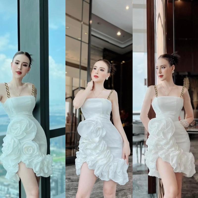 SALE LẺ SZ Eo <70cm Đầm dự tiệc phối 2 dây xích đi chơi đi dạo phố sang chảnh công chúa 3 Màu - Nhà Lỳ Có Maxi