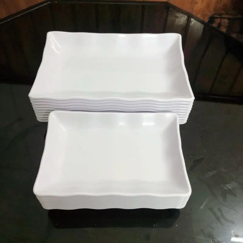 Đĩa Nhựa Phíp Chữ Nhật 2 Size, Đĩa Phíp Đựng Hoa Quả Bánh Kẹo Nhiều Màu Sắc 3