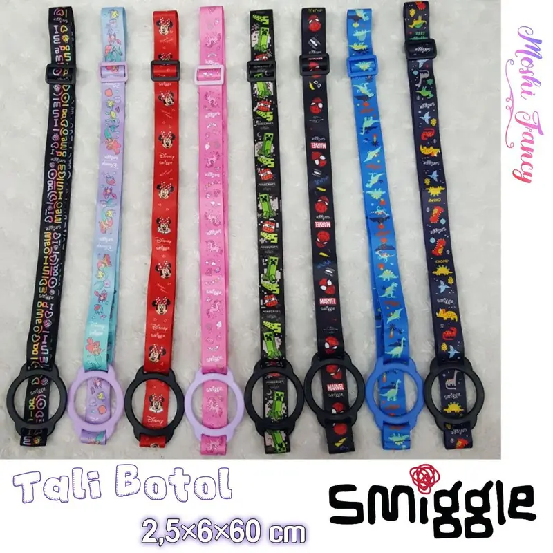 Tali Botol Smiggle Strap Panjang / Tali Botol Selempang Anak / Tali Tempat Minum Anak 1