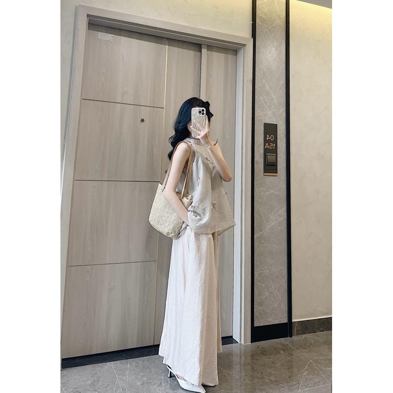 Set áyếm trơn Đính nơ kèm quần xuông Samhyewear 8