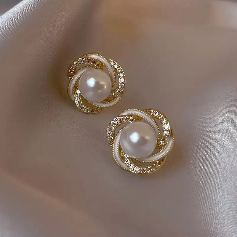 Hoa Tai Ngọc Trai Zircon, Phong Cách Pháp, Dành Cho Nữ, Thiết Kế Độc Đáo Cao Cấp, Nhỏ Và Tinh Tế, Trang Sức Tai Hợp Xu hướng Mới, 2025