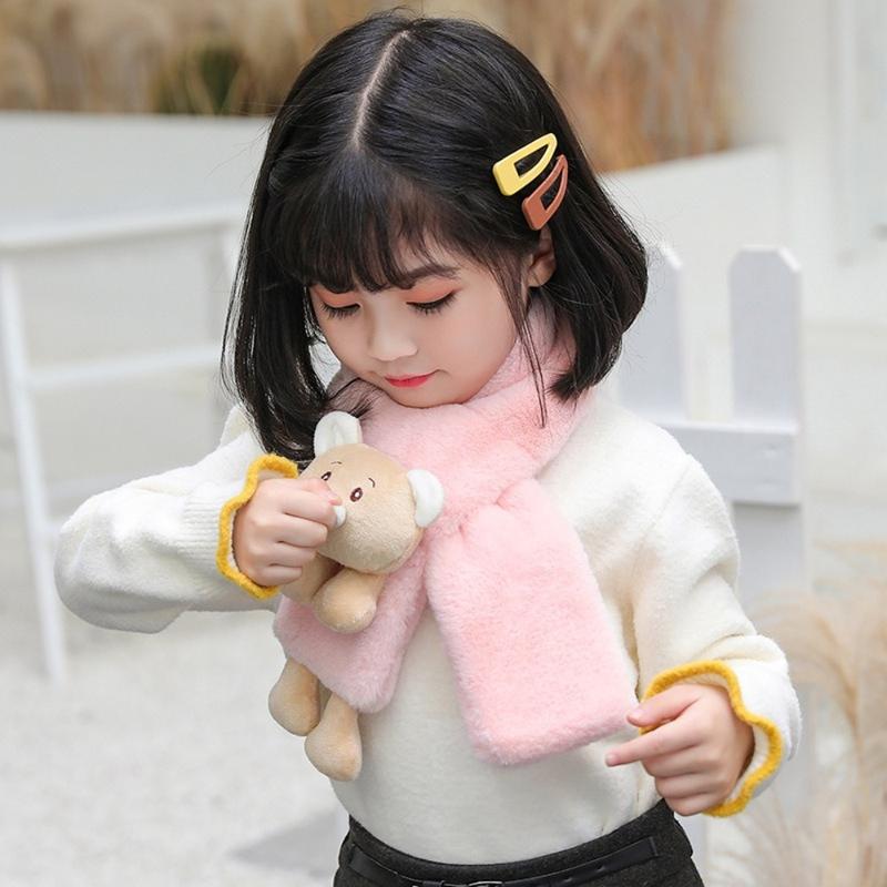 Product Introduction of Soft Cartoon Bear Winter Scarfs Neck Protection Cute Plush Neckscarf Neck Accessories Warm Children's Scarf for Boys Girls 19