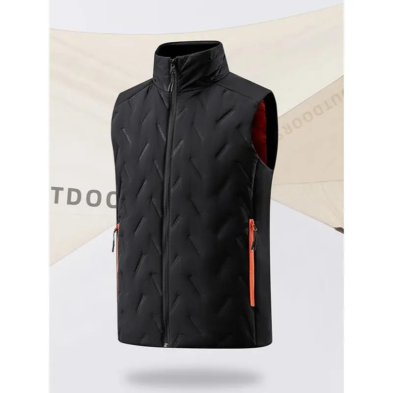In Stock Sleeveless Stand Collar Coat Teen Trend Vest for Couples Outdoor Sports Waistcoat down Cotton Vest Autumn and Winter New Sports Vest Men and Women Warm Stand-up Collar Cotton-Padded Coat Lightweight Waistcoat for Couples Vest Cardigan Men