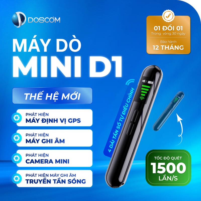 D1 Thiết Bị Dò Định Vị, Ghi Âm, Camera Ẩn, Tần Số Quét Cao, Thời Gian Hoạt Động Lên Đến 6 Tiếng
