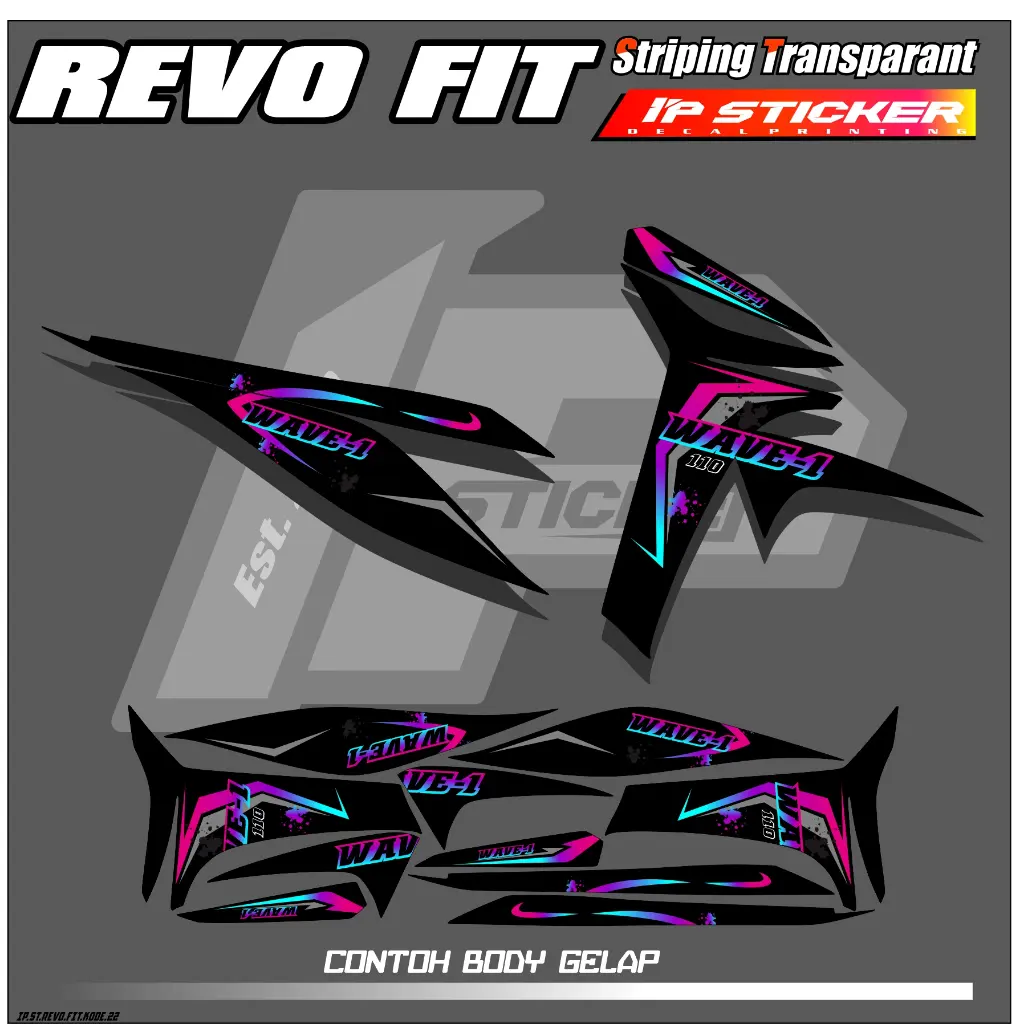 REVO FIT (COD) STIKER STRIPING BEAT CARBU - STIKER STRIPING MOTOR HONDA REVO FIT STIKER LIST STIKER MOTOR DESAIN RACING HOLOGRAM DAN TRANSPARAN BISA COD IP.KODE 22