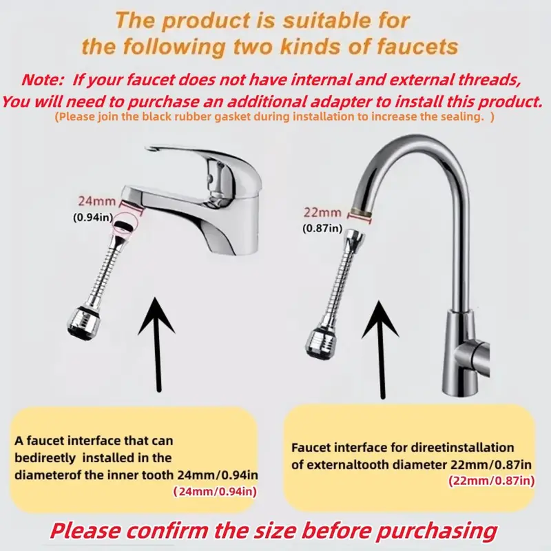 Kitchen Faucet, 360 Degree Rotating Faucet Aerator, 2 Modes Extension Tube, Sink Aerator, Kitchen Fixture Accessories, Gifts For Girlfriend 4