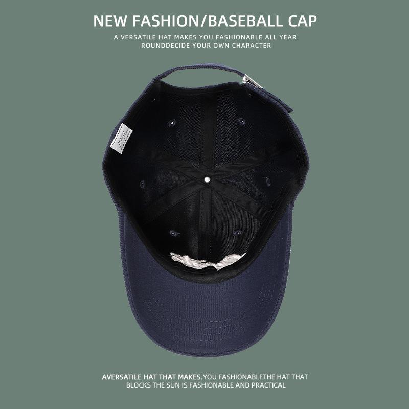 Product Introduction of Hat Children's Simple and Versatile Face Highlighting Small Embroidered Letter Duck Tongue Hat Wide Eaves Deep Top Sunshade Baseball Hat Men's 11