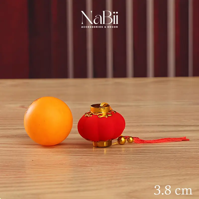 Combo 5 Đèn Lồng Đỏ Mini Bọc Vải Nhung Đỏ, Hàng Loại 1, Trang Trí lễ Tết, Năm Mới, Lễ Hội, Cây Cảnh 8