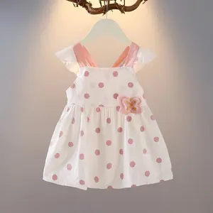 Dress Anak Perempuan Impor 1-10 Tahun Motif Polkadot dan Pita Bahan Katun Baju Anak Perempuan Import Little Fairy