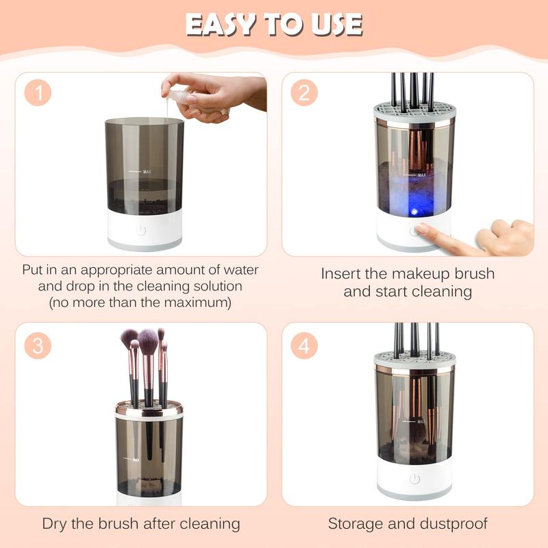 Electric Makeup Brush Cleaner, Cosmetic Brush Cleaner, Automatic Spinning Makeup Brushes Cleaner, Makeup Tool for Women 5