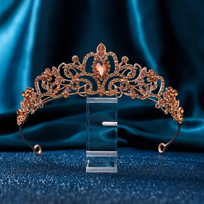 1pc Zircon Crystal Rhinestone Crown - Sparkling, Elegant Design - For Men & Women - Perfect for Weddings & Special Occasions - Ideal Gift for Brides, Grooms & Promgoers 6