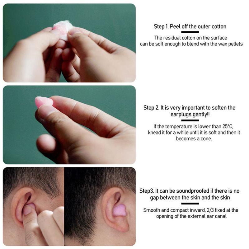 Product Introduction of 2/4/6/12/20PCS Gift Soft Wax Cotton Earplugs Kneadable Pink Ear Plugs Sound Insulation Wax Noise Reduction Ear Plug Unisex 27