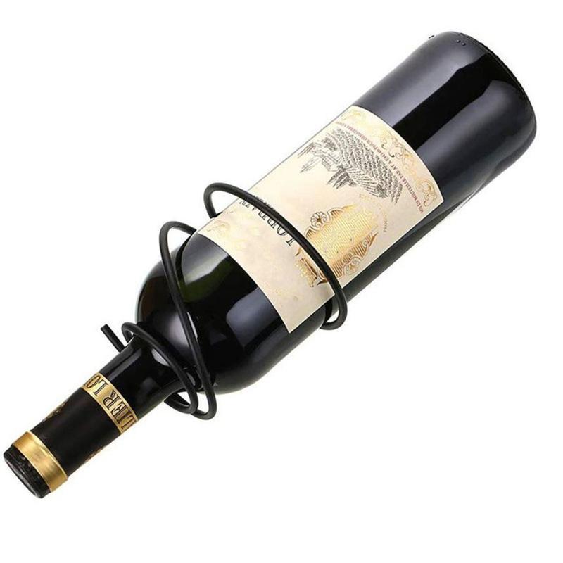 Product Introduction of Simple Iron Red Wine Bottle Display Holder Wall Mounted with Screws Wine Rack Organizer Black Wine Racks Dining Room 10
