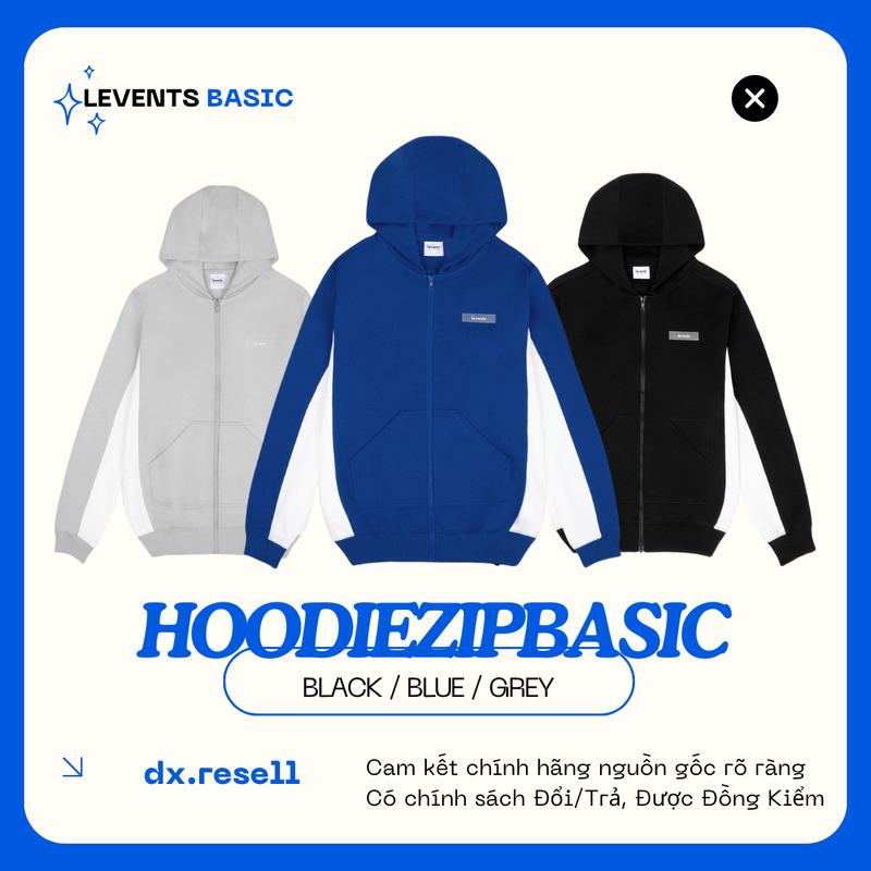  Áo hoodie zipper LEVENTS Basic  Blue,Black,Grey 