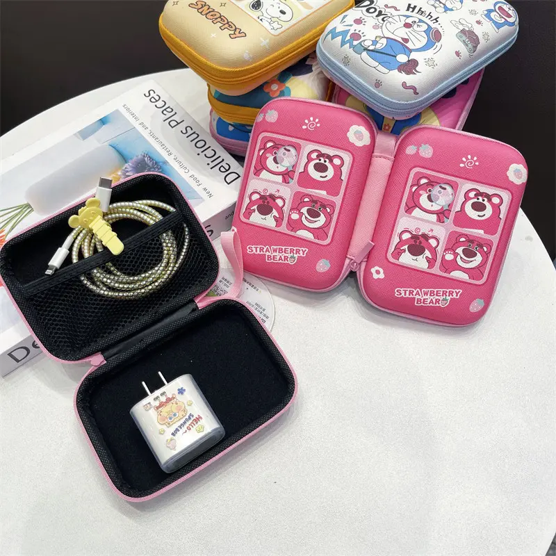 Túi lưu trữ, Thiết kế Hello Kitty, Kích thước nhỏ, Thích hợp cho son môi, cáp dữ liệu, tai nghe, Cầm Tay Lý Tưởng cho du lịch 5