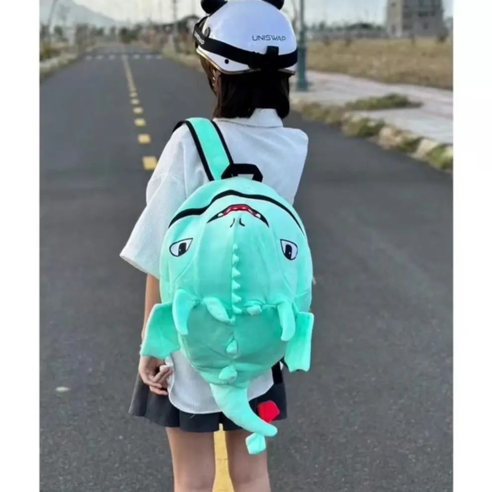 Balo Rồng TO HƠN BALO Khủng Long nhiều màu sắc - Đeo Vai/Backpack - Đựng vừa nón fullface - laptop - sách vở đi học Vải Nhung MỊn Đeo Vai