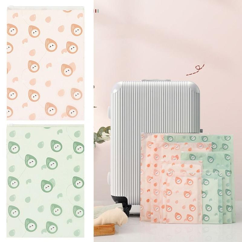 Portable PE Storage Bag Green Pink Multi-sizes Zipper Sealing Bag High Quality Cartoon Nuts Organizing Package Pouch 0