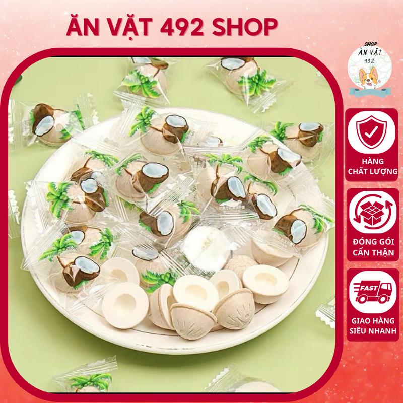 Kẹo Dừa Giòn Sakura Nhật Gói 200gr, Viên Kẹo Dừa Giòn Ăn Vặt Siêu Ngon