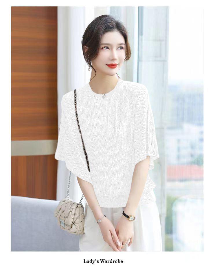 Product Introduction of Áo Phông Dáng Rộng Cho Nữ, Ngoại Cỡ, Áo Cánh Dơi, Làm Bằng Lụa Lạnh, ngắn Tay, Áo Thường Ngày Thích Hợp Cho Mùa Hè, Áo Cánh Mỏng, Quần Áo Nữ 16
