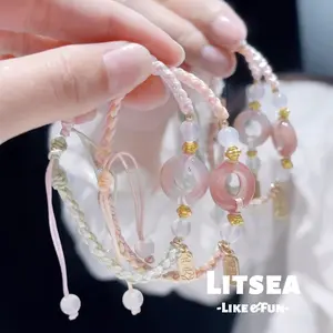 【Litsea】Tali tangan yang dianyam dengan kerah keamanan, manis dan indah Q1255 Permata Bracelets