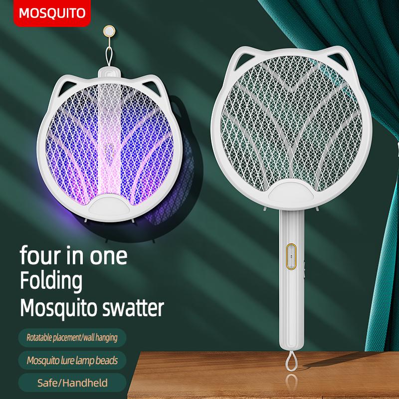 Electric Fly Swatter 2025 Upgraded, Foldable Electric Bug Zapper Racket ...