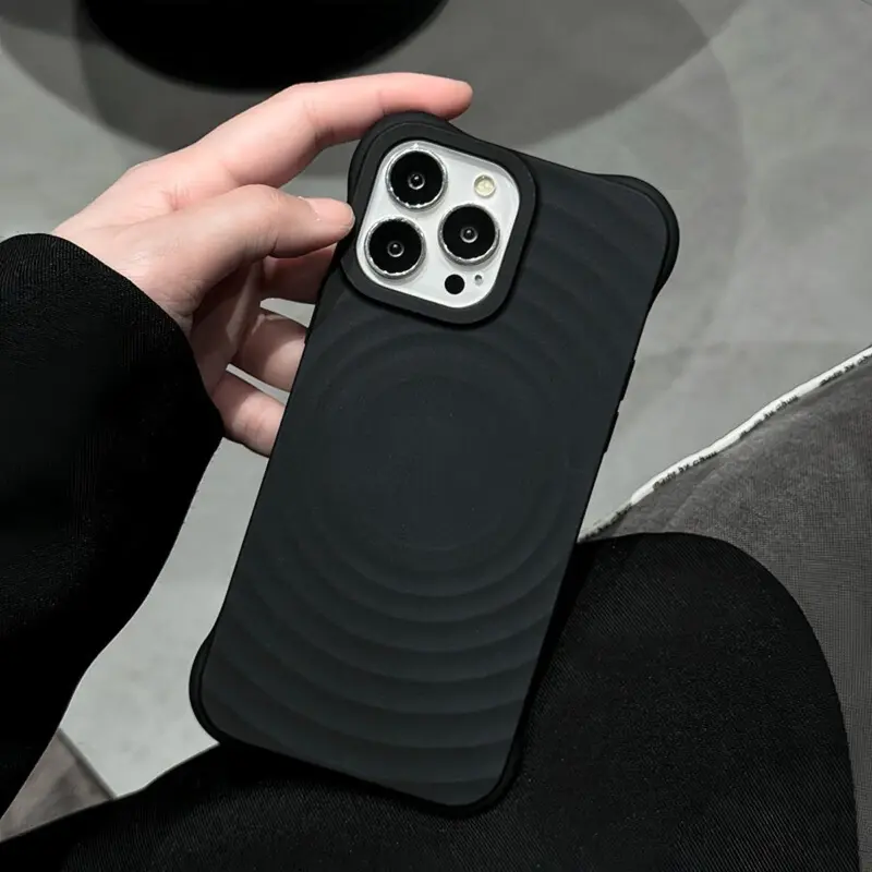 Casing Ponsel Sudut Tebal Ripple untuk iPhone 13 11 15 14 12 Pro Max 14 15 Plus Silikon Lembut Tahan Benturan 4