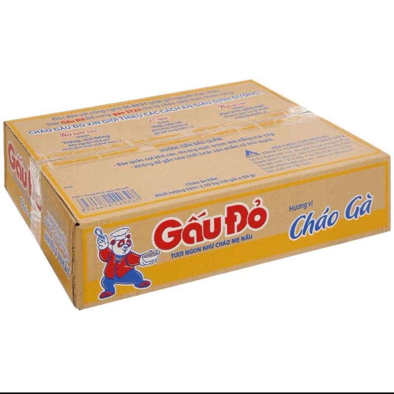 1 thùng cháo gấu đỏ 50 gói vị thịt bằm , cháo gà cháo ăn liền thơm ngon tiện lợi 1 gói 50g giàu dinh dưỡng