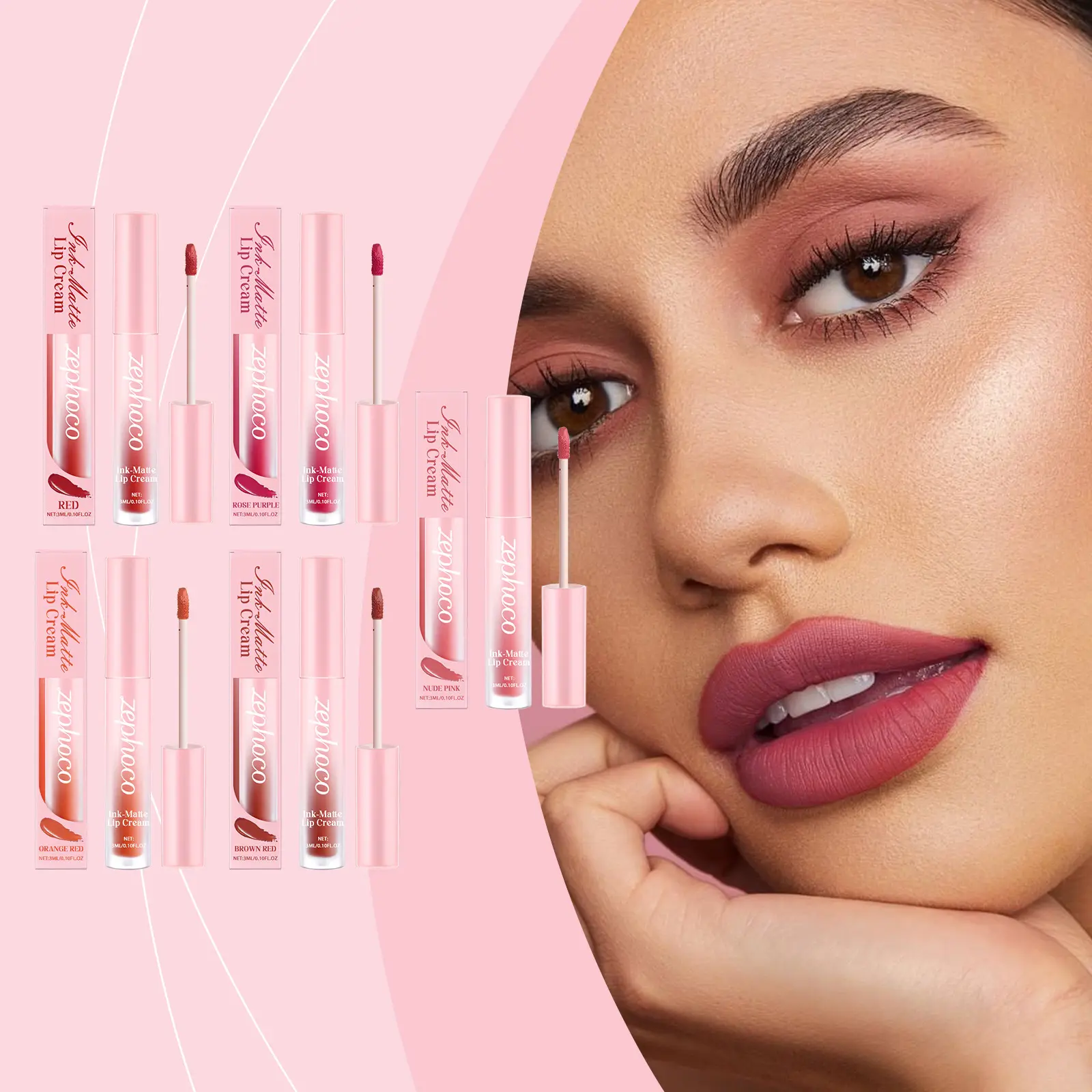Zephoco Matte Lip Stain Series Moisturizing Silky Nourishing Lip Moisturizing Non-stick Cup Lip Stain