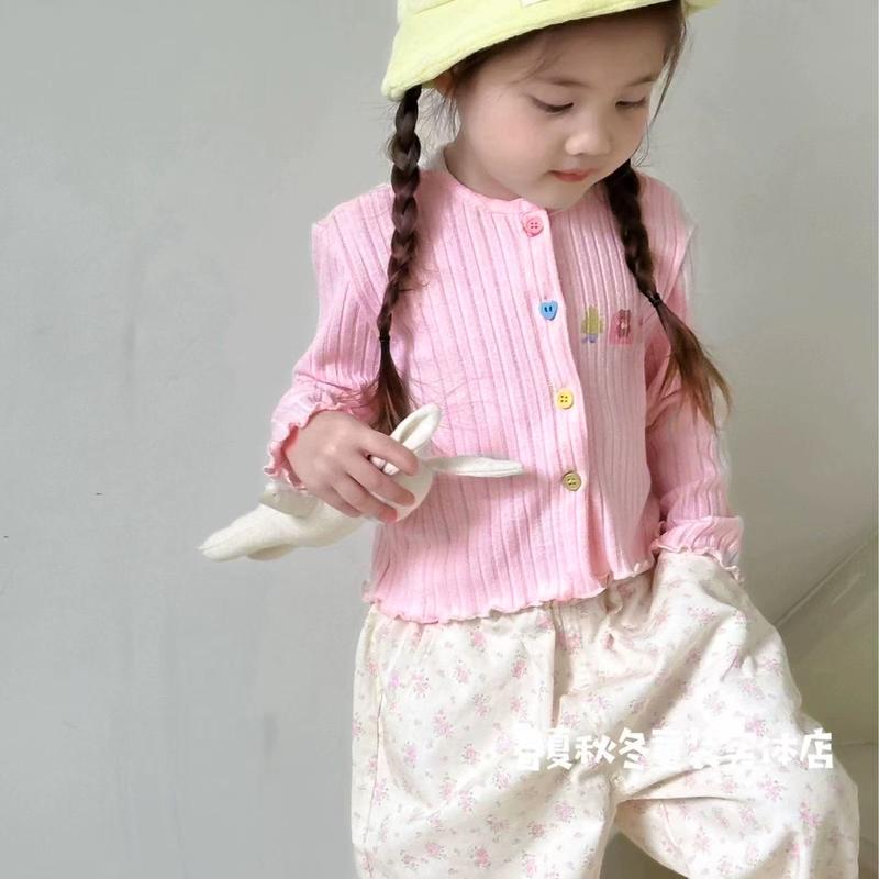 [Dâu Kids Shop] Áo cardigan phong cách hàn quốc cho bé Len tăm set đồ bé gái
