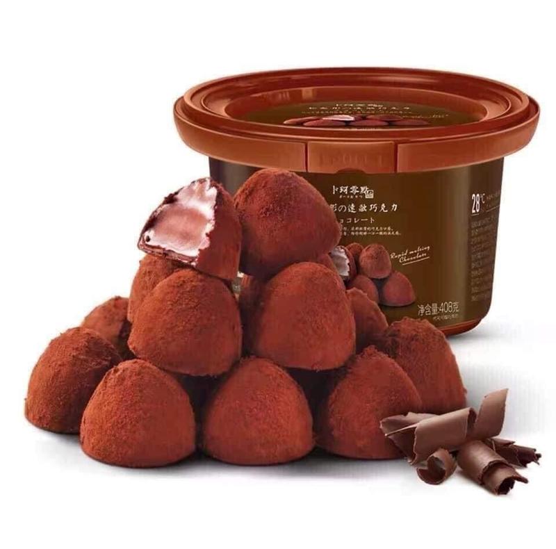 Socola tươi Nama chocolate nguyên hộp 408g khoảng 80 viên Sô Cô La Ăn Vặt Food socola 12vi socola nama kẹo
