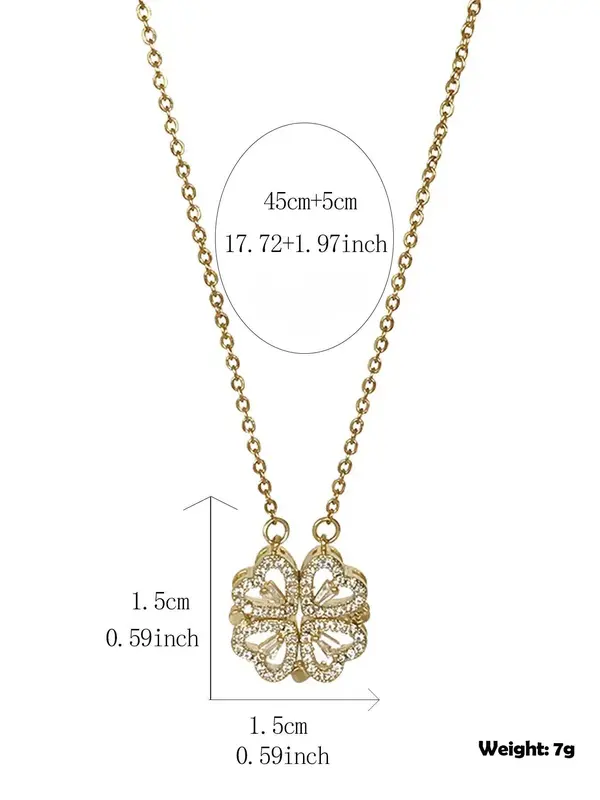 Elegant Style Hollow Out Clover Decor Pendant Necklace, Clover Pendant Necklace, Women's Fashion Jewelry Accessories For Party & Daily Wear 1