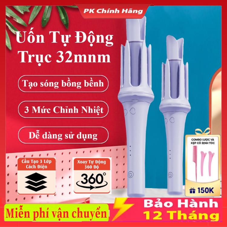 Máy uốn xoăn tóc tự động SeeMee  /FAERS PLUS cao cấp chất liệu gốm sứ đường kính uốn 32mm , bảo hành 12 tháng
