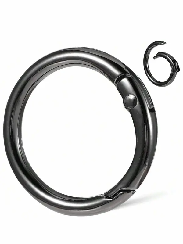 Spring Design At Opening Metal Spring O Ring, 5 Counts Durable Round Spring Snap Carabiner Clip Buckle, Diy Bag Accessories for Keyrings, Bags, Purses 3