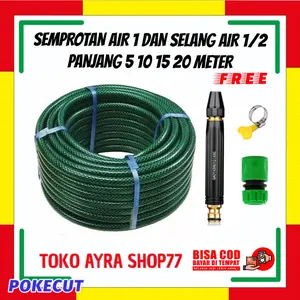 SEPAKET SELANG AIR 1/2 DAN SEMPROTAN AIR BONUS QUICK KONEKTOR DAN KLEM 1