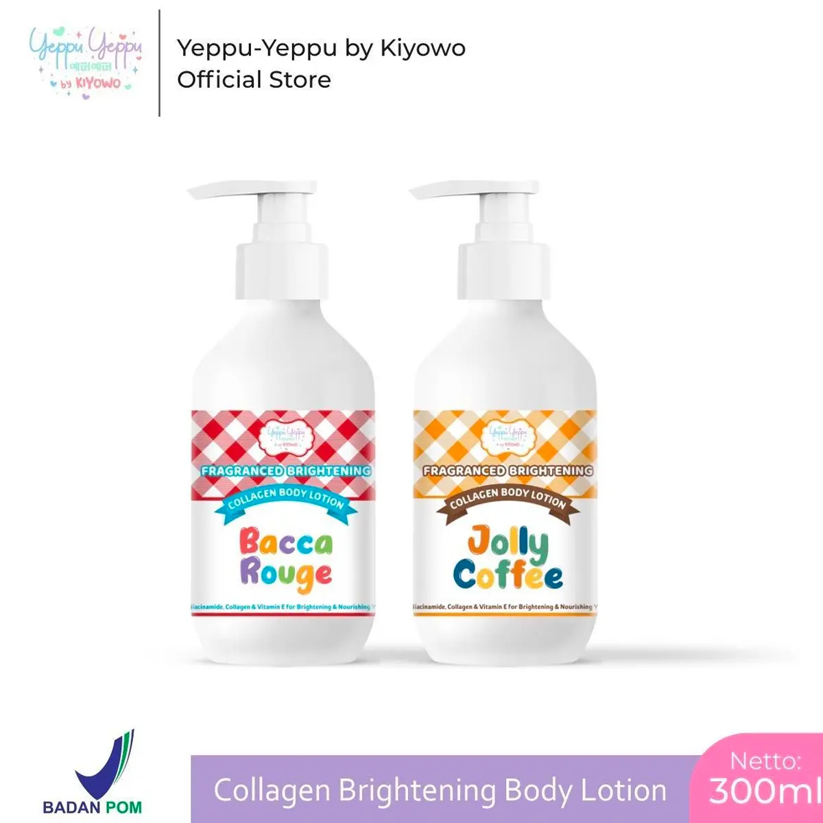 (READY) FRAGRANCED BRIGHTENING COLLAGEN BODY LOTION YEPPY-YEPPU BY KIYOWO BPOM
